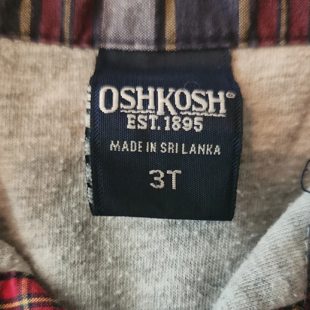 Oshkosh - Boys- Colorful Lined Plaid Shirt - Size 3T
